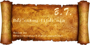 Böcskey Titánia névjegykártya